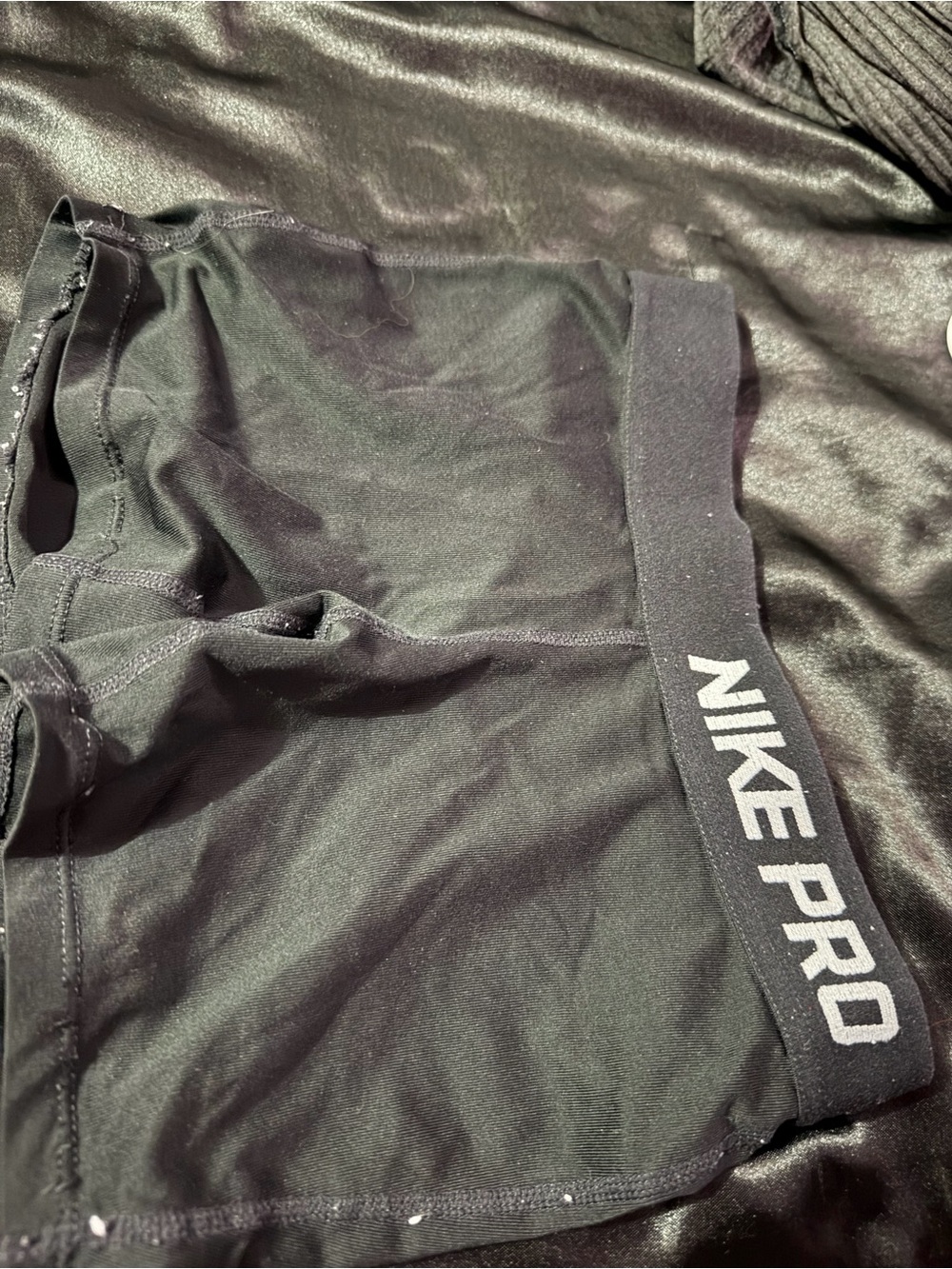 Nike Black Pro Compression Shorts with Branded Waistband - Picture 2 of 3